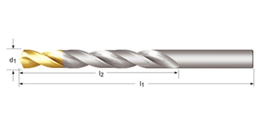 A002 - dormer hss brillante/tin 002 118° ps 002 brocas serie corta autocentrante serie corta din 338