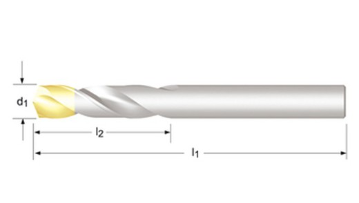 A022 - dormer hss brillante/tin 022 135°  022 broca extra corta corta din/ansi