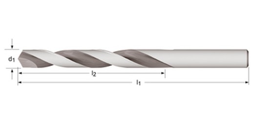 A160 - dormer hss metal duro brillante/templado al vapor 118°  broca serie corta 4 caras con punta soldada de metal duro serie corta din 338