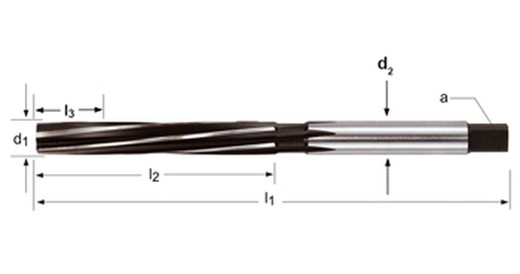 B100 - dormer hss brillante/templado al vapor con quadrado  escariador de mano b din 206