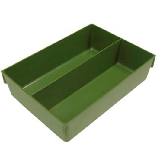 Cajón verde con compartimentos para combibox