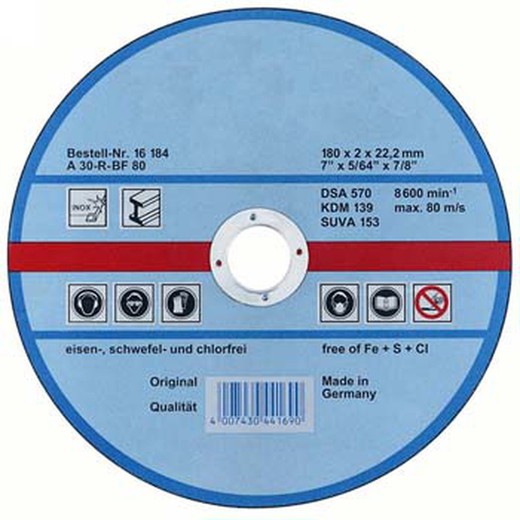 Disque à tronçonner en acier et acier inoxydable A30R