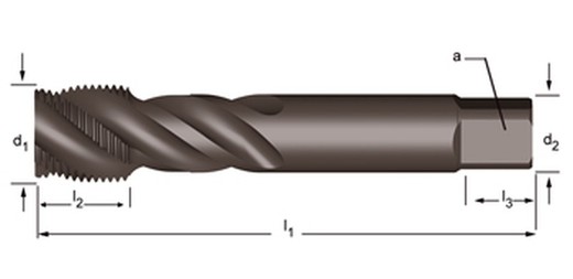 E043 - dormer hss-e templado al vapor g(bsp)  g(bsp) machos de máquina estrías helicoidales a 45° estrías helicoidales a 45° dormer-iso