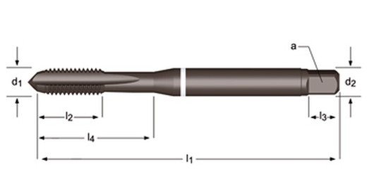 E201 - dormer hss-e-pm templado al vapor shark m  m macho de máquina recto shark (anillo blanco) estrías rectas din 371