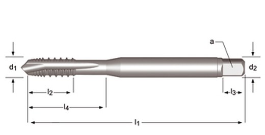 E216 - dormer hss-e brillante m  m machos de máquina, dientes alternos entrada en hélice entrada en hélice din 371