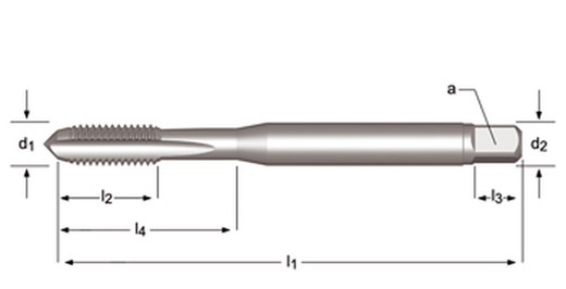 E242 - dormer hss-e brillante mf  mf machos de máquina estrías rectas estrías rectas din 371