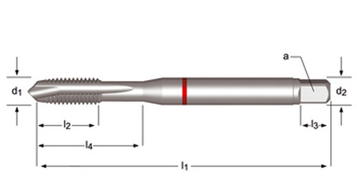 E255 - dormer hss-e-pm brillante shark m  m macho de máquina con entrada en hélice shark (anillo rojo) entrada en hélice din 371 le 10, din 376 ge 12