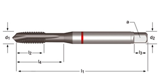 E256 - dormer hss-e-pm tialn/top shark m  m macho de máquina con entrada en hélice shark (anillo rojo) entrada en hélice din 371 le 10, din 376 ge 12