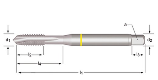 E297 - dormer hss-e-pm cromado shark m  m macho de máquina con entrada en hélice shark (anillo amarillo) entrada en hélice din 371 le 10, din 376 ge 12