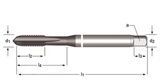 E390 - dormer hss-e-pm tialn shark m  m macho de máquina recto shark (anillo blanco) estrías rectas din 371 le 10, din 376 ge 12