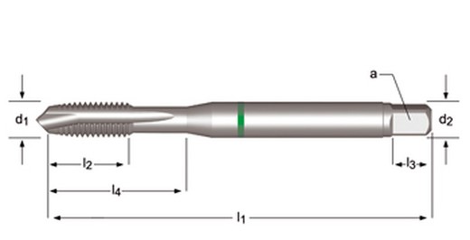 E471 - dormer hss-e-pm brillante shark m  m macho de máquina con entrada en hélice shark (anillo verde) entrada en hélice din 371 le 10, din 376 ge 12