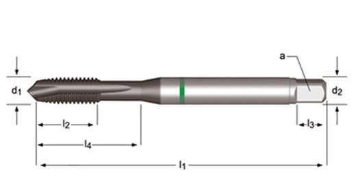 E472 - dormer hss-e-pm super-b shark m  m macho de máquina con entrada en hélice shark (anillo verde) entrada en hélice din 371 le 10, din 376 ge 12