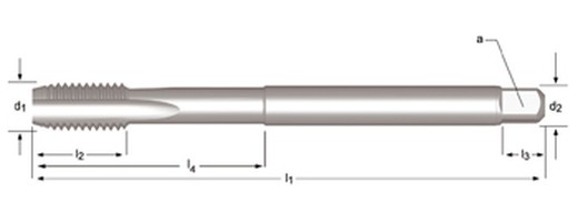 E600 - dormer hss-e brillante m  m machos de máquina extra largo estrías rectas estrías rectas iso 2283