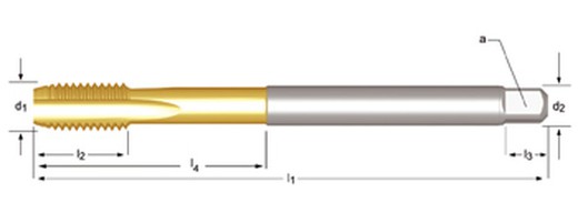 E610 - dormer hss-e tin m  m machos de máquina extra largo estrías rectas estrías rectas iso 2283