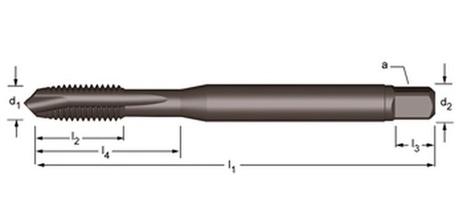 Ep016h - dormer hss-e templado al vapor m  m machos de máquina entrada en hélice entrada en hélice din 371 le 10, din 376 ge 12