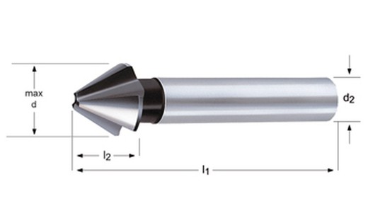 G135 - dormer hss brillante recto  avellanadores - 60° din 334 c