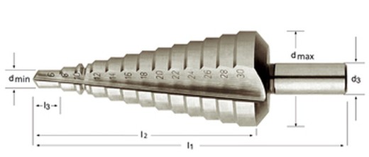 G314 - dormer hss brillante recto 20° broca multi-diámetro dormer