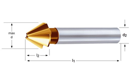 G335 - dormer hss tin recto 60° avellanadores - 60° din 334 c