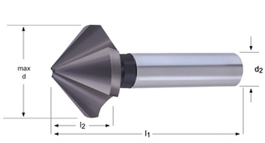 G560 - dormer hss tialn recto 90° avellanadores - 90° din 335 c