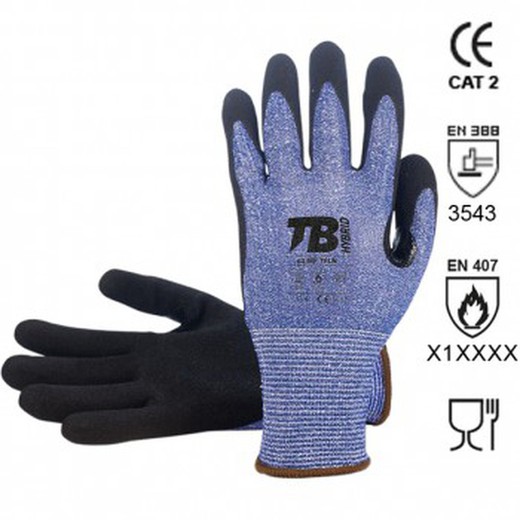 Guantes de fibra de vidrio/nylon con recubrimiento de nitrilo mod. 413 rf tfln