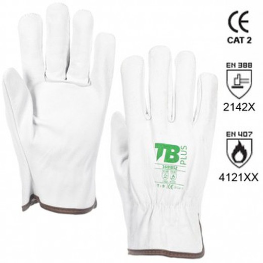 Graue Handschuhe aus genarbtem Leder, Mod. 160 ibsz