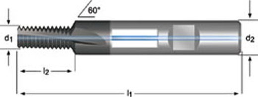 J205 - dormer metal duro alcrona pro m  fresa para rosca m con ángulo de hélice de 10° - refrigeración interna estrías helicoidales a 10° dormer