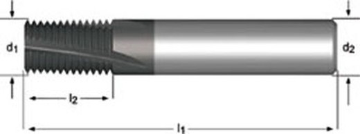 J220 - dormer metal duro alcrona pro mf  fresa para rosca mf con ángulo de hélice de 10° estrías helicoidales a 10° dormer