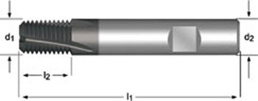 J260 - dormer metal duro alcrona pro npt  fresa para rosca npt con ángulo de hélice de 10° estrías helicoidales a 10° dormer