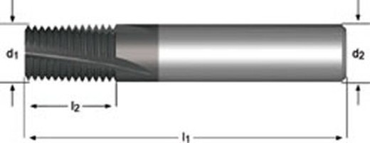 J280 - dormer metal duro alcrona pro g(bsp)  fresa para rosca g(bsp) con ángulo de hélice de 10° estrías helicoidales a 10° dormer