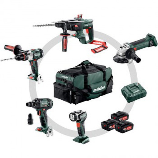 Máquinas de bateria de 18 volts metabo combo set 5.1