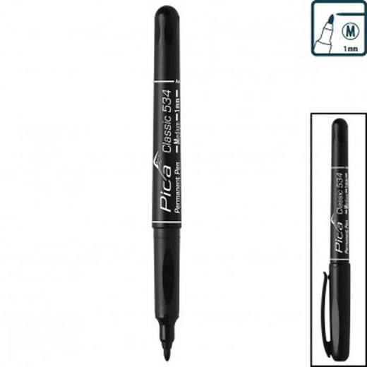 Marcador negro permanente con punta media classic ref. 534