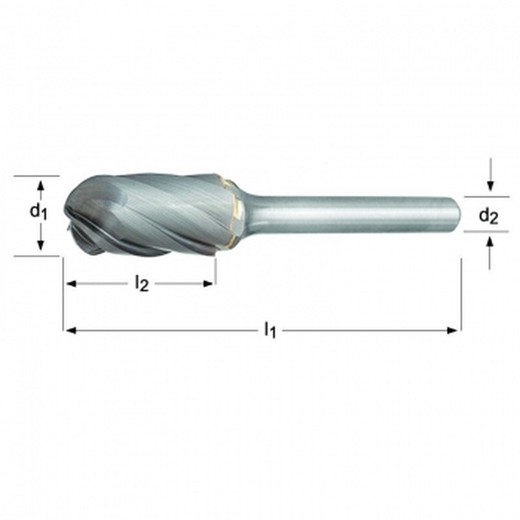 P705 - dormer   lima rotativa - cilíndrica con punta esférica