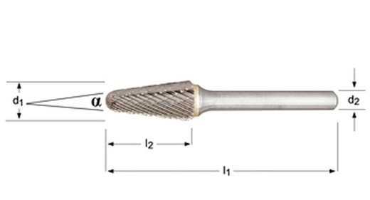 P821 - dormer   lima rotativa - cónica con punta esférica