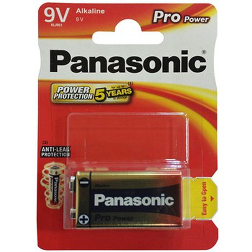 Pila alcalina panasonic 6lr61 de 9 v.