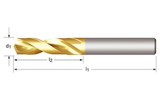 R520 - dormer metal duro tin cdx 130° punta especial broca cdx , serie extra corta corta din 6539