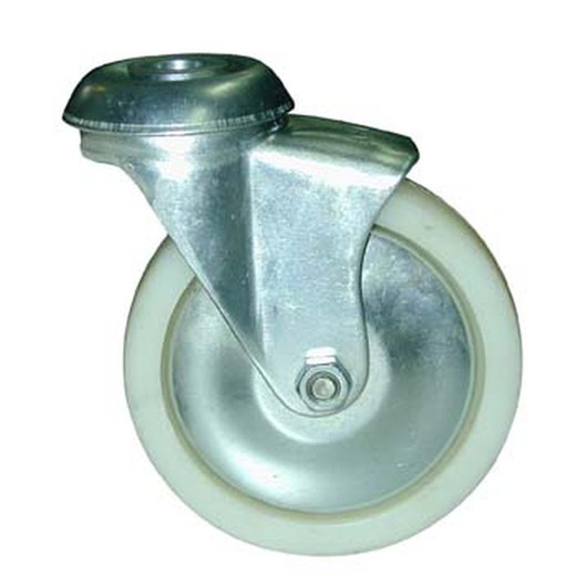 Roda de nylon com suporte giratório