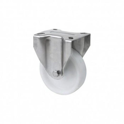 Rueda de poliamix con soporte fijo inoxidable ref. Zvi inox-ut