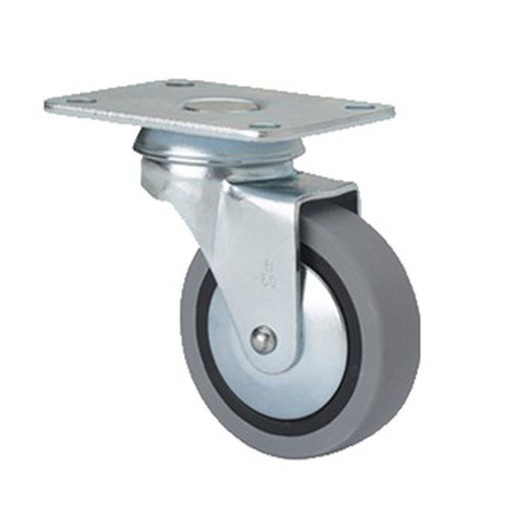 Roue pivotante en caoutchouc avec plaque mod. IGP-B