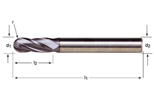 S511 - dormer metal duro x-ceed din 6535 ha shank fresas con punta esferica n dormer dormer