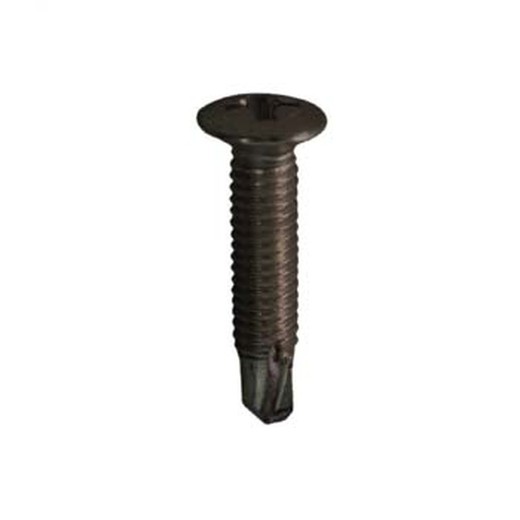 Tornillo autotaladrante cincado negro para chapa con cabeza gota de sebo 120º ref. Hm