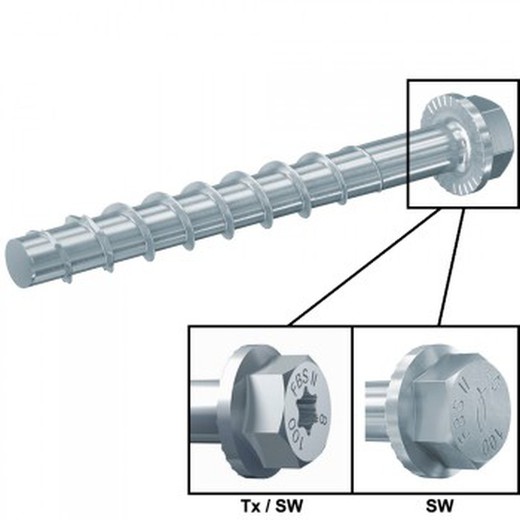 Tornillo de acero de alto rendimiento para hormigón mod. Ultracut fbs ii us