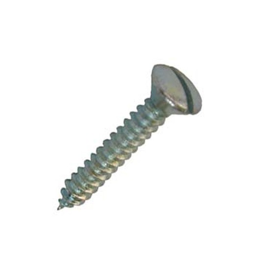 Tornillo din-7973 c autoroscante con cabeza avellanada abombada ranurada y de acero cincado.