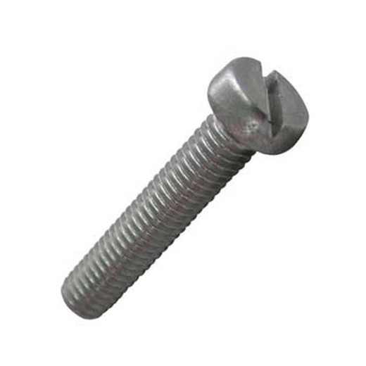 Tornillo din-84 de cabeza cilíndrica ranurada, de acero inoxidable a2 y rosca métrica.