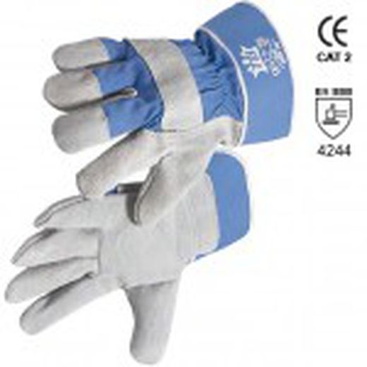 Gants en cuir et toile