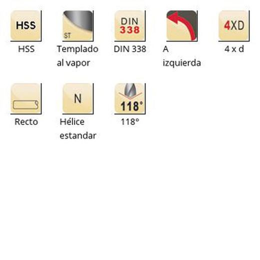 A101 - Foret 118° Dormer HSS trempé à la vapeur, série courte - Série courte à gauche DIN 338
