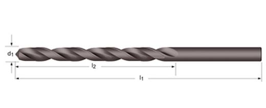 A110 - Foret Dormer HSS trempé à la vapeur 118°, série longue DIN 340
