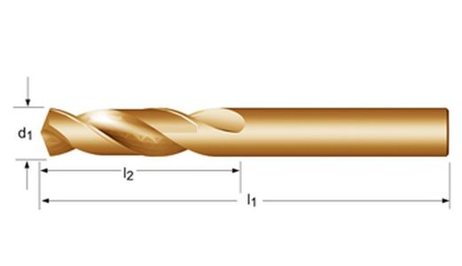 A117 - Foret extra court Dormer HSS-E Bronze 135° DIN 1897