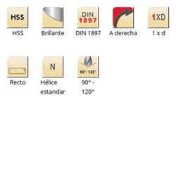 A122 - Foret de centrage court Dormer HSS brillant 90° - 120° DIN 1897