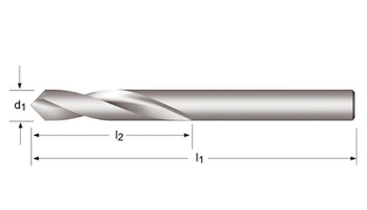 A122 - Foret de centrage court Dormer HSS brillant 90° - 120° DIN 1897