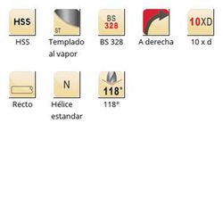 A125 - Foret extra long Dormer HSS trempé à la vapeur 118° XL BS 328